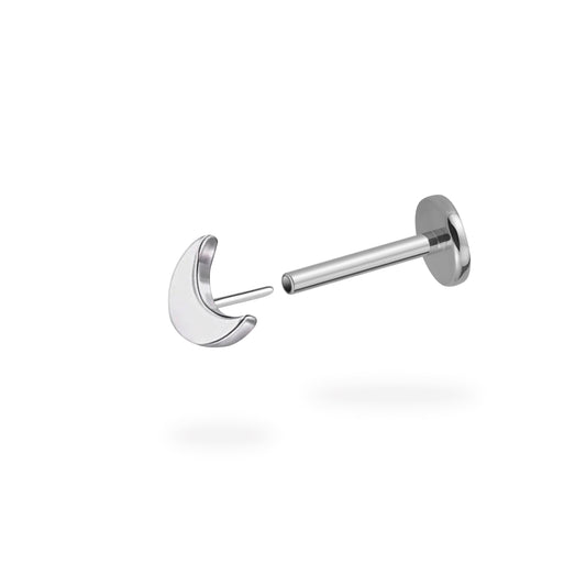 Half Moon Flatback Titanium Earring