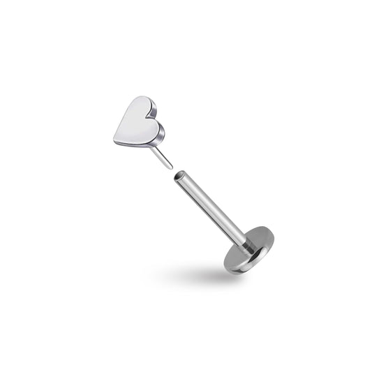 Heart Flatback Titanium Earring