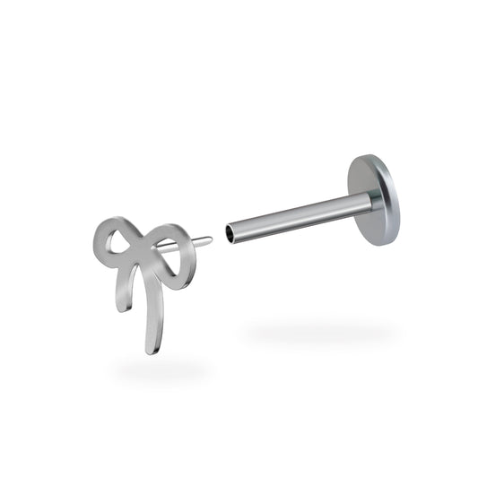 Doodle Ribbon Flatback Titanium Earring