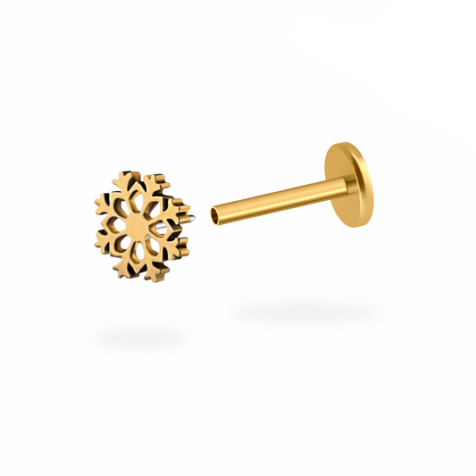 Snowflake Flatback Titanium Earring