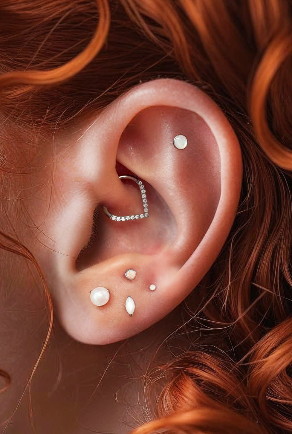 Natural Stones & Shells Marquise Titanium Flatback Earring