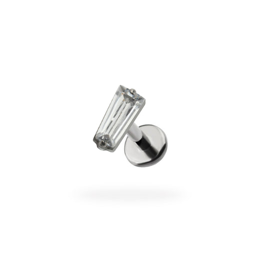 Trapzoid CZ Flatback Titanium Earring